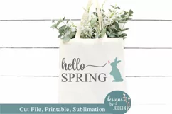 Hello Spring Rabbit SVG, png, eps, sublimation, printable Product Image 4