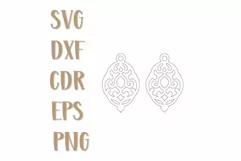 Earrings SVG, Teardrop Earrings, laser cut Jewelry Gift Svg Product Image 2