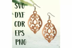 Earrings SVG, Teardrop Earrings, laser cut Jewelry Gift Svg Product Image 4