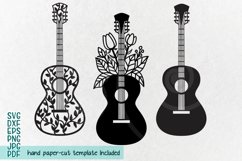 floral zentagle guitar svg papercutting template dxf file Product Image 2