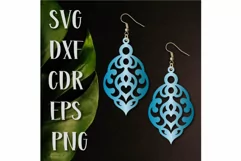 Earrings SVG, jewelry Laser cut, leather earrings, keychains Product Image 1