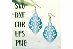 Earrings SVG, jewelry Laser cut, leather earrings, keychains Product Image 4