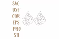 Earrings SVG DXF, Earrings Cricut, Earrings Laser cut files. Product Image 2