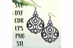 Earrings SVG DXF, Earrings Cricut, Earrings Laser cut files. Product Image 4