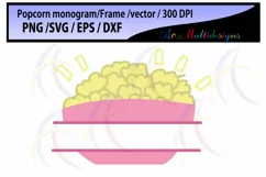 popcorn monogram and frames, Monogram SVG cut file/ popcorn svg / monogram frames / SVG DXF files for Cricut Design Space, Silhouette Studio Product Image 3