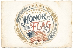 4th of July Independence Vintage Flag Product Image 1