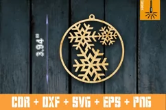 SET of 6 Christmas bauble for Laser cut | Xmas Decor Product Image 5