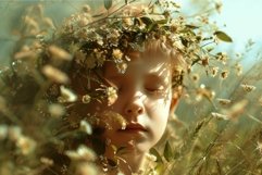 Closeup of a peaceful child with eyes closed, surrounded by Product Image 1