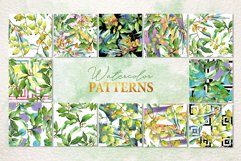 Watercolor Green leaves Elaeagnus PNG Product Image 4