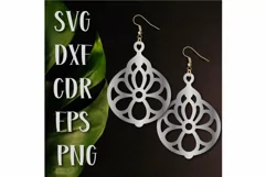 Jewelry SVG Earrings, Laser cut Earrings, lace earrings. Product Image 1