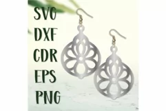 Jewelry SVG Earrings, Laser cut Earrings, lace earrings. Product Image 4