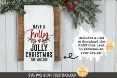 Christmas Tea Towel SVG | Have A Holly Jolly Christmas Product Image 1