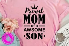 Proud Mom of a awsome son svg Mother's day decor Mommy shirt Product Image 2