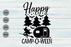 Happy Campoween Svg, Halloween Svg, Camping Svg, Camper Svg. Product Image 1