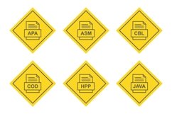 Set Of File Formats Icons Product Image 1