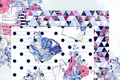 Fashion Shoes Shopping Floral Silver Glitter Paper Pack Product Image 6