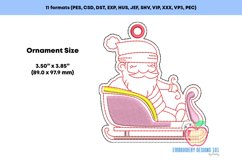 Santa Riding His Sleigh Ornament Embroidery Product Image 2