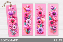 Floral Bookmark Design. Flowers Bookmark Sublimation Product Image 1