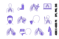 Colored Lung Disease Icon Product Image 1
