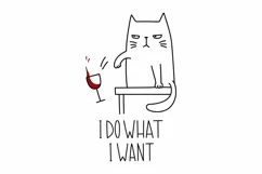 Angry Cat SVG, Cute Cat Cut File, wine glass svg. Product Image 3