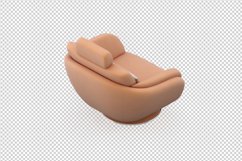 Isometric Arm Chair 3D isolated render Product Image 1