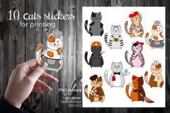 Cats and professions sticker set, printable and digital Product Image 1