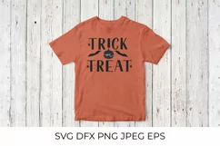Trick or Treat Halloween quote SVG cut file, DXF, PNG Product Image 3