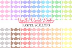 Pastel Scallops digital paper, Scallops patterns, Digital Scallops, pastel colors background, Instant Download for Personal &amp; Commercial Use Product Image 1