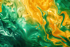 Liquid Green and Orange Background Wallpaper Product Image 1
