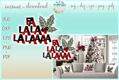 Fa La La La Laaaa Holly Jolly Buffalo Plaid Fun Quote SVG Product Image 1