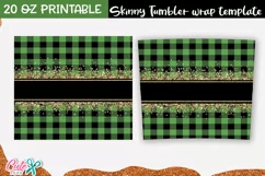 Green plaid St. Patricks day 20 Oz. Skinny Tumbler Product Image 3