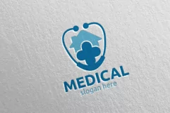House Cross Medical Hospital Logo Design 118 Product Image 1