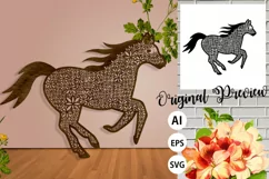 Papercut Flower Horse, Beautiful Floral Horse Paper Cut Art Product Image 5