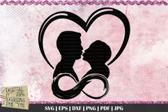 Love Kiss Infinity Silhouette | Valentine SVG | Love svg Product Image 1