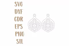 Boho Earrings SVG, Jewelry Pendant Svg, Laser cut DXF STL. Product Image 2