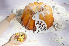 Easter cake with bunny on white wooden table , Easter Product Image 1