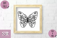 Floral Butterfly t-shirt design| Vinyl butterfly SVG Product Image 4