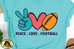 Peace Love Football SVG PNG EPS DXF for Cutting and Printing Product Image 2