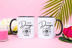 Mug Mockup 11 Oz Blank White Coffee Cup Black Handle Summer Product Image 1