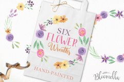 Watercolor Flower Wreath Floral Clipart Set Product Image 1