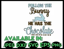 Easter svg SVG DXF JPEG Silhouette Cameo Cricut bunny svg iron on Easter egg svg Chocolate svg Product Image 3