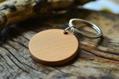 round key chain mockup design Product Image 1