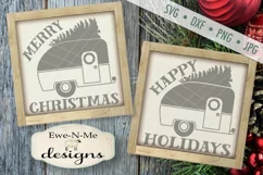 Merry Christmas Camper Happy Holidays Camper SVG DXF Files Product Image 1
