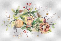 Christmas bouquet Watercolor png Product Image 2
