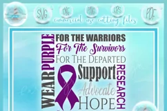 I WEAR PURPLE Lupus Awareness SVG DXF EPS PNG PDF file Product Image 3