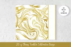 20oz Skinny Tumbler Sublimation Design. Gold Marble v.4 Product Image 2