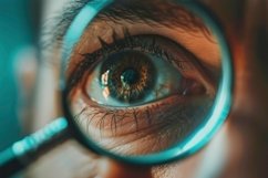 Human Eye Magnifying Glass Background Wallpaper Product Image 1
