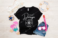 Bella Canvas 3001 Black T-shirt Mock up Summer Product Image 1