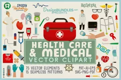 Health Care & Medical Vector Clipart & Seamless Patterns Product Image 1