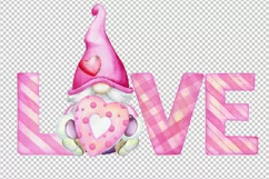 Valentine's Gnomes PNG, Watercolor clip art, Sublimation Gra Product Image 3